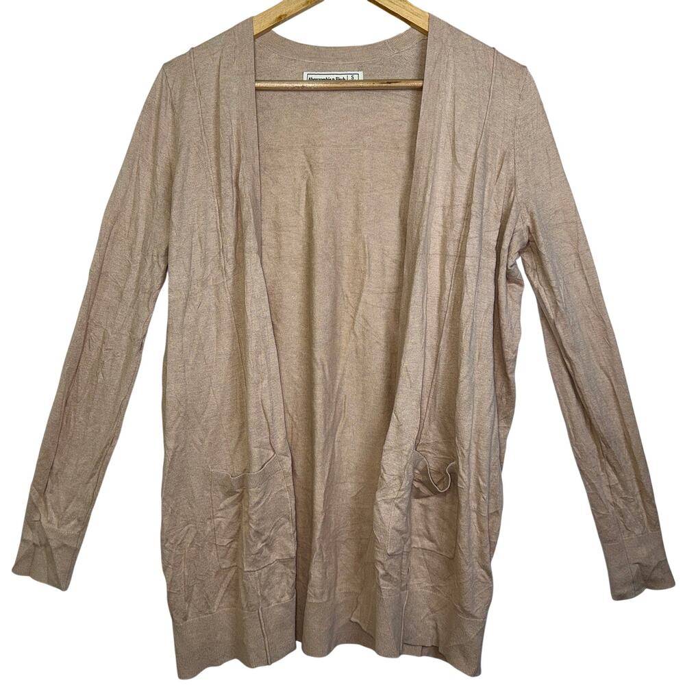 Abercrombie & Fitch Brown Tan Open Front Long Sleeve Cardigan Top Womens Size S